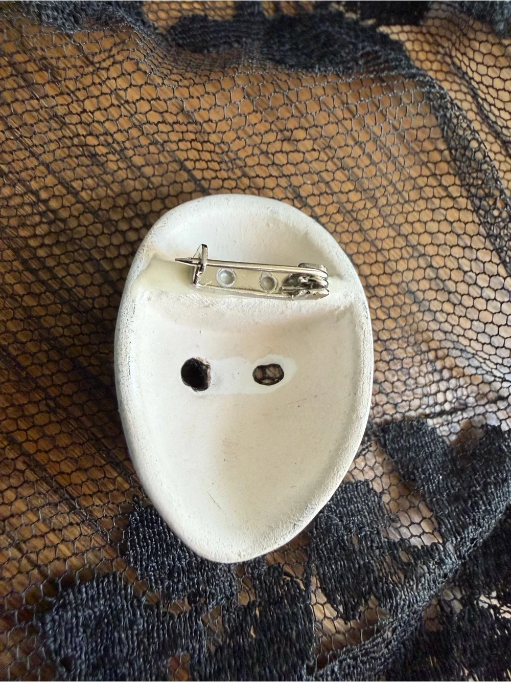 Miniature Hand-Painted Mini Venetian Mask Brooch